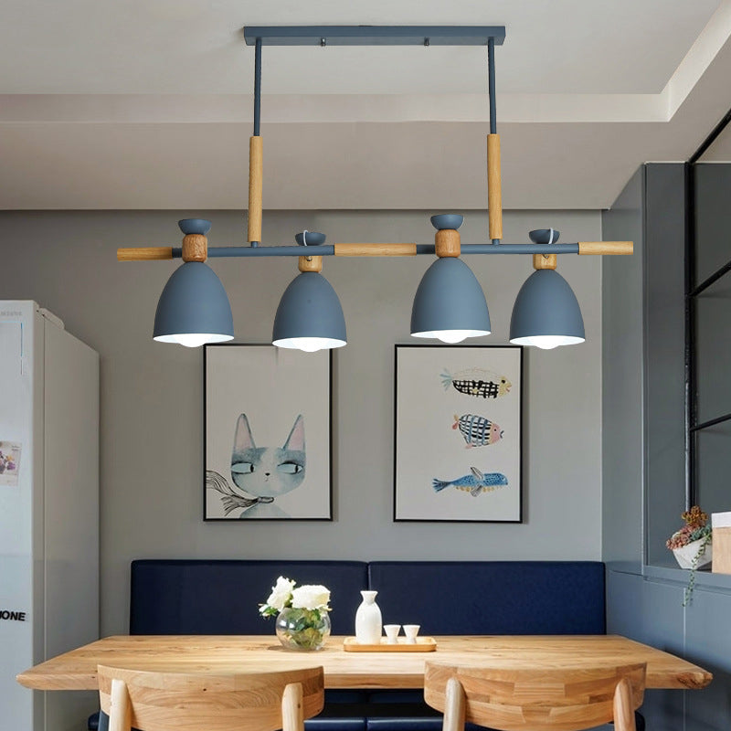 Contemporary Island Light Macaroon Metal Pendant Lighting Fixture for Dining Room