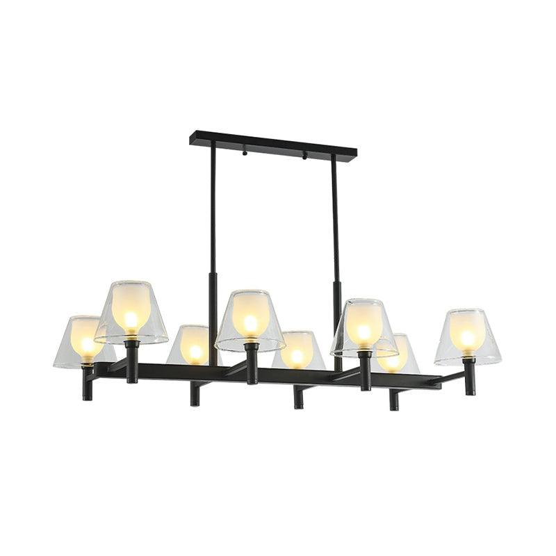 Industrial Island Light Glass Pendant Lighting Fixture for Dining Room