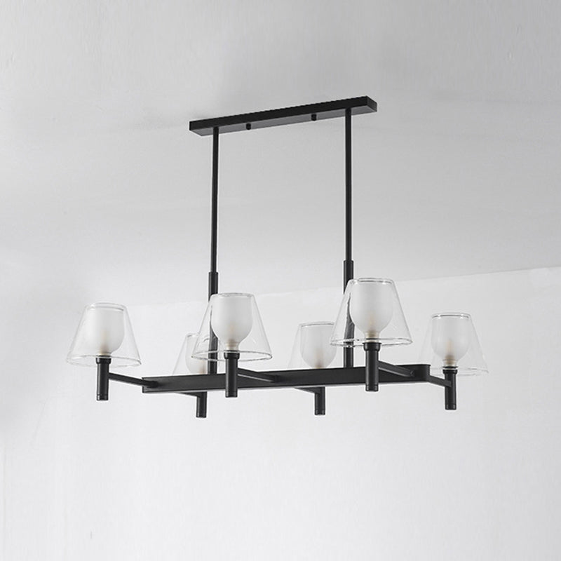 Industrial Island Light Glass Pendant Lighting Fixture for Dining Room