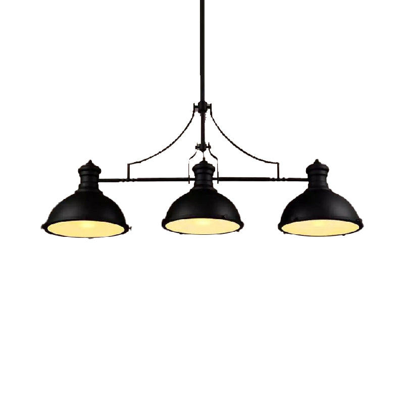 Industrial 3 Lights Island Light Metallic Pendant Lighting Fixture for Dining Room