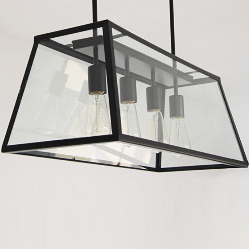 Industrial Black Island Light Metallic Pendant Lighting Fixture for Dining Room