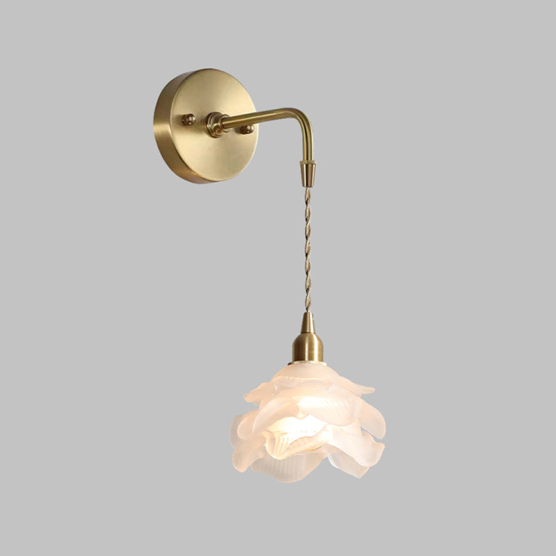 Flower Wall Light Sconces Modern Glass 1 Light Wall Mounted Lamp for Bedroom