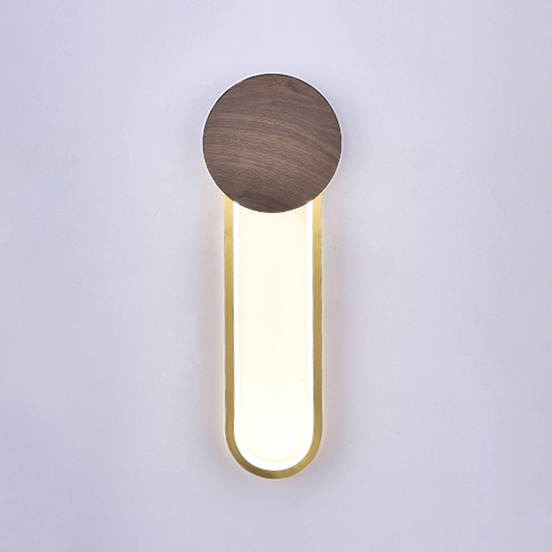 Modern LED Metal Wall Sconce Circular Shape Wall Light with Acrylic Shade for Bedroom