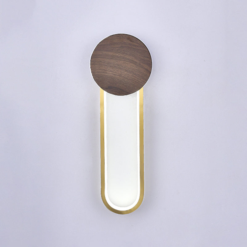 Modern LED Metal Wall Sconce Circular Shape Wall Light with Acrylic Shade for Bedroom