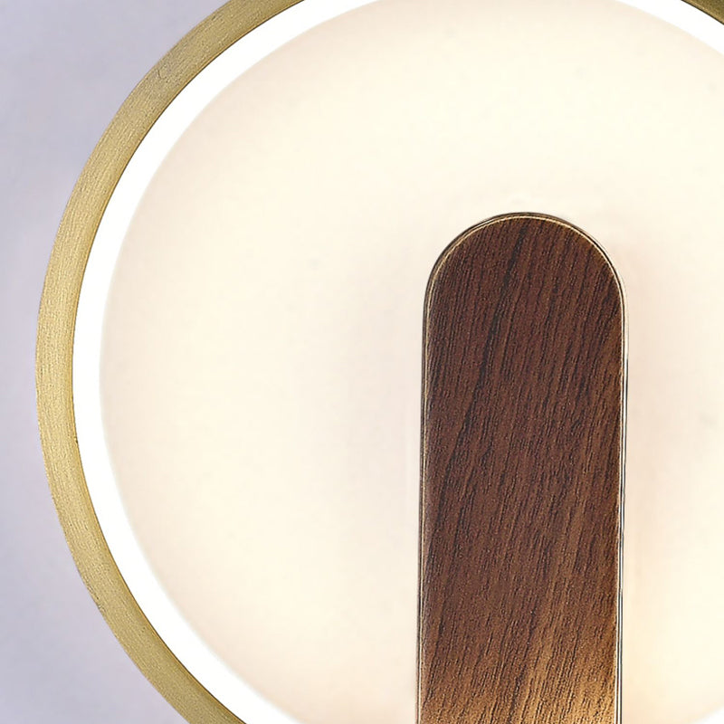 Modern LED Metal Wall Sconce Circular Shape Wall Light with Acrylic Shade for Bedroom