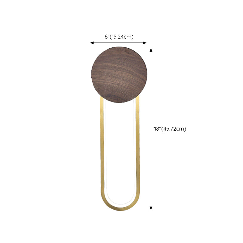 Modern LED Metal Wall Sconce Circular Shape Wall Light with Acrylic Shade for Bedroom