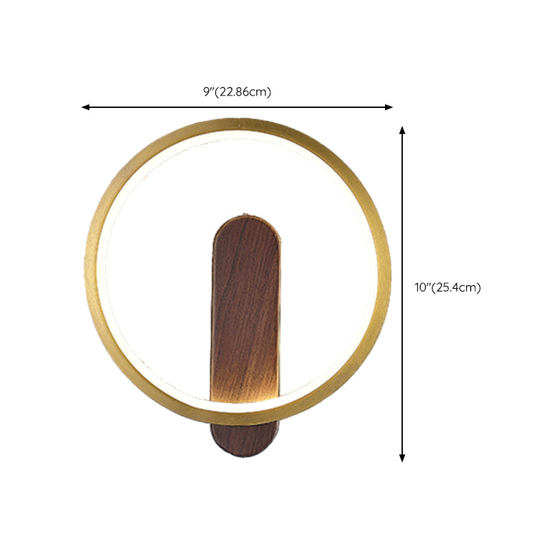 Modern LED Metal Wall Sconce Circular Shape Wall Light with Acrylic Shade for Bedroom