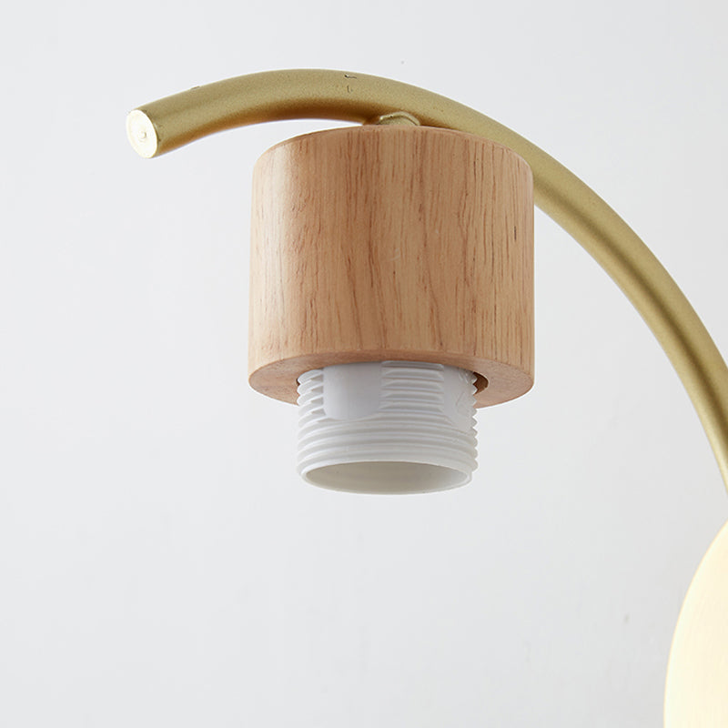 Modern Style Wall Light Wood 1 Light Sconces in White for Bedroom