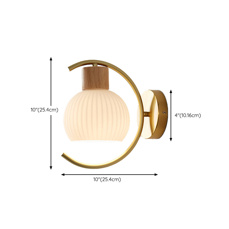 Modern Style Wall Light Wood 1 Light Sconces in White for Bedroom