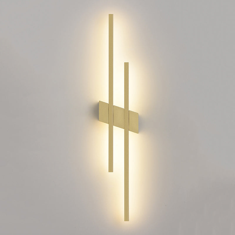 Minimalism Brass Wall Sconce Linear LED Sconce Lighting for Living Room