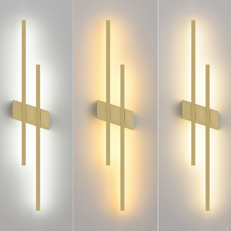 Minimalism Brass Wall Sconce Linear LED Sconce Lighting for Living Room
