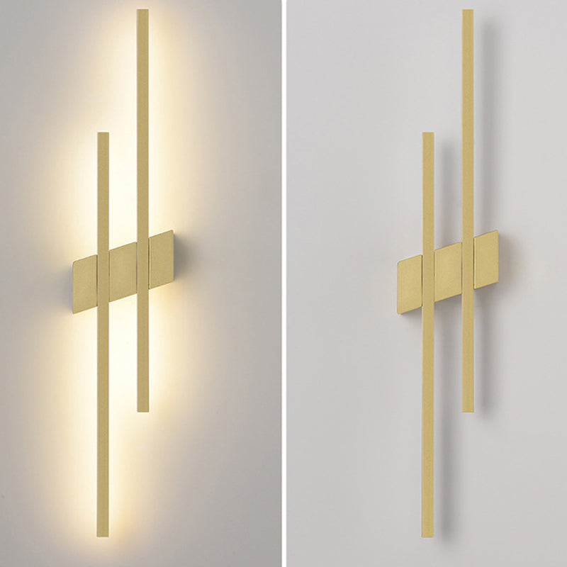 Minimalism Brass Wall Sconce Linear LED Sconce Lighting for Living Room