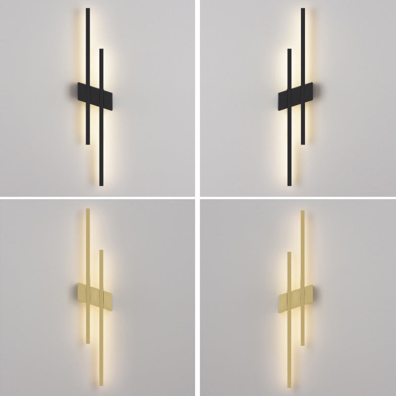 Minimalism Brass Wall Sconce Linear LED Sconce Lighting for Living Room