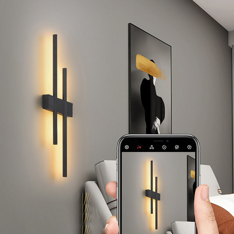 Minimalism Brass Wall Sconce Linear LED Sconce Lighting for Living Room