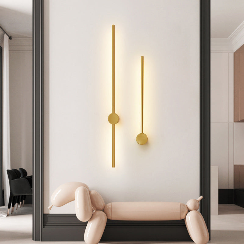 Minimalism LED Wall Sconce Thin-Line Sconce Lighting with Brass for Living Room