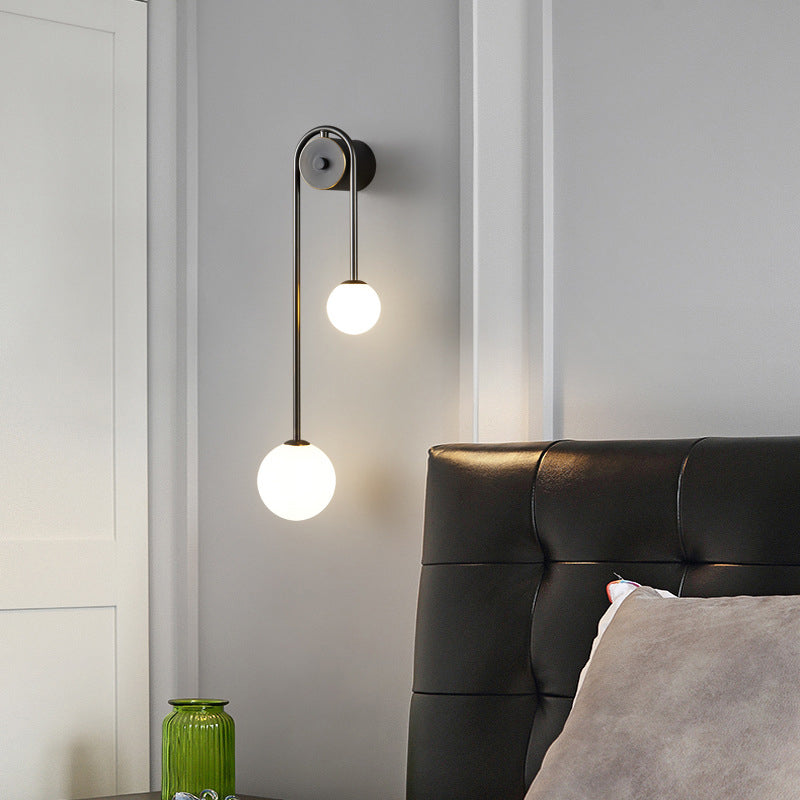 Industrial Wall Light Glass Ball Shade Wall Light Sconce for Living Room