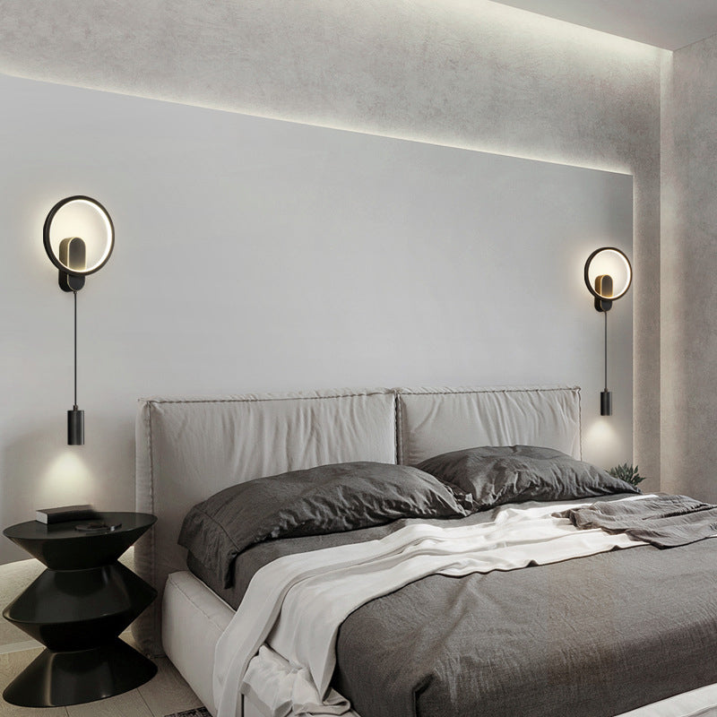 Minimalism LED Wall Sconce 2-Light Brass Sconce Lighting for Bedroom