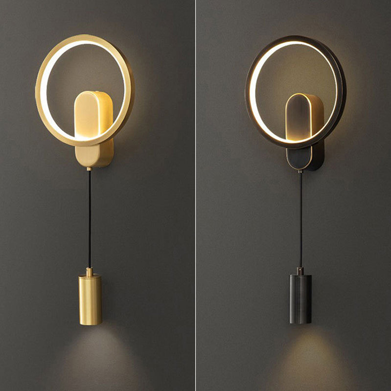 Minimalism LED Wall Sconce 2-Light Brass Sconce Lighting for Bedroom