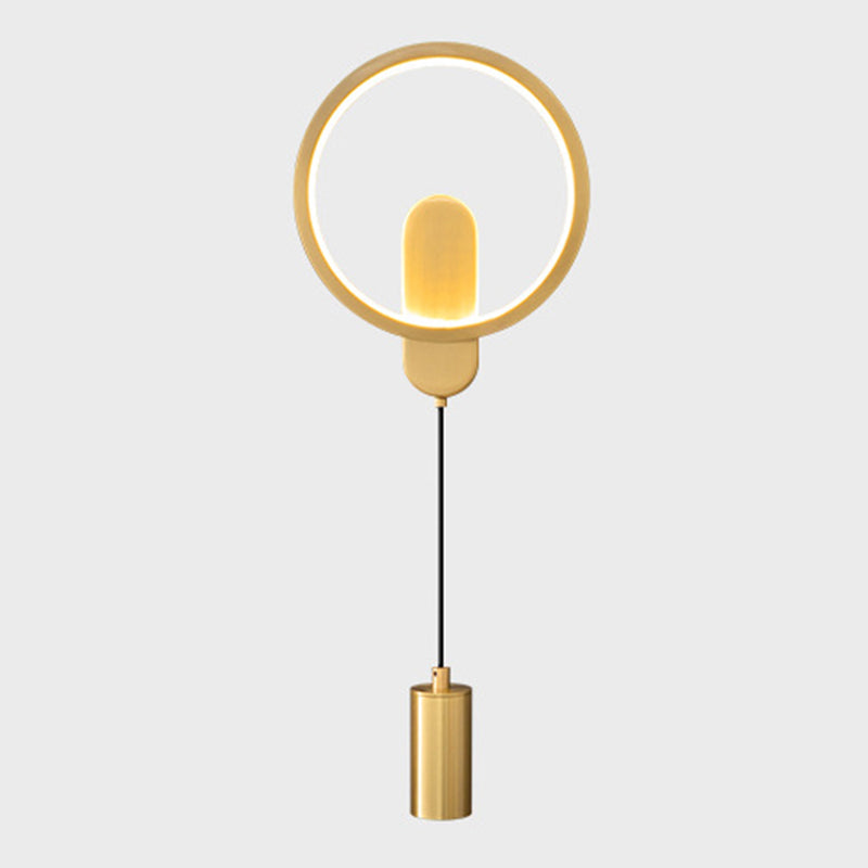 Minimalism LED Wall Sconce 2-Light Brass Sconce Lighting for Bedroom