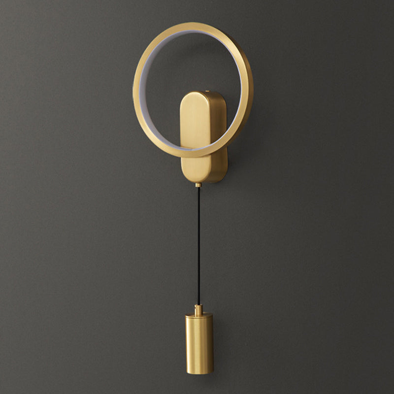Minimalism LED Wall Sconce 2-Light Brass Sconce Lighting for Bedroom