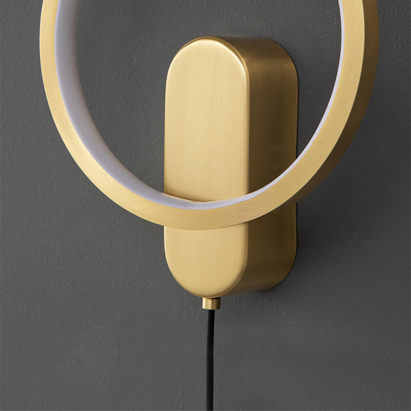 Minimalism LED Wall Sconce 2-Light Brass Sconce Lighting for Bedroom