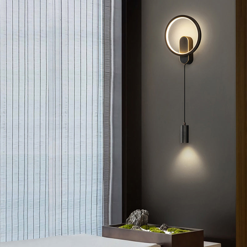 Minimalism LED Wall Sconce 2-Light Brass Sconce Lighting for Bedroom