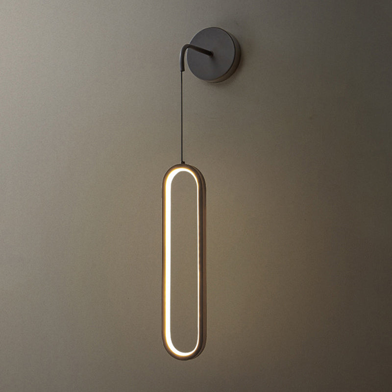 Minimalism LED Wall Sconce Oval Brass Sconce Lighting for Bedroom