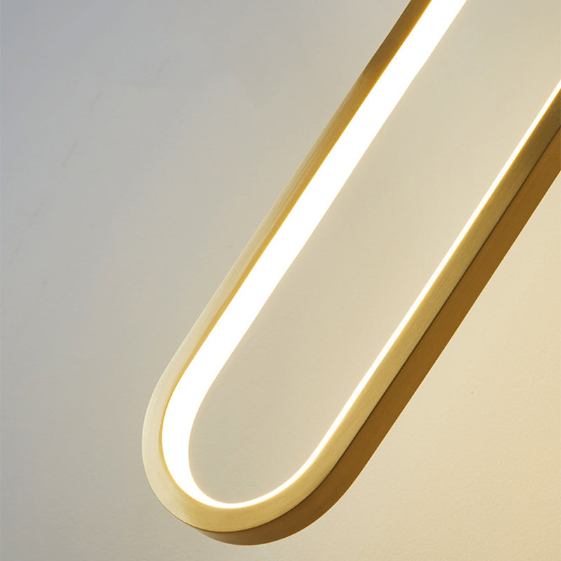 Minimalism LED Wall Sconce Oval Brass Sconce Lighting for Bedroom
