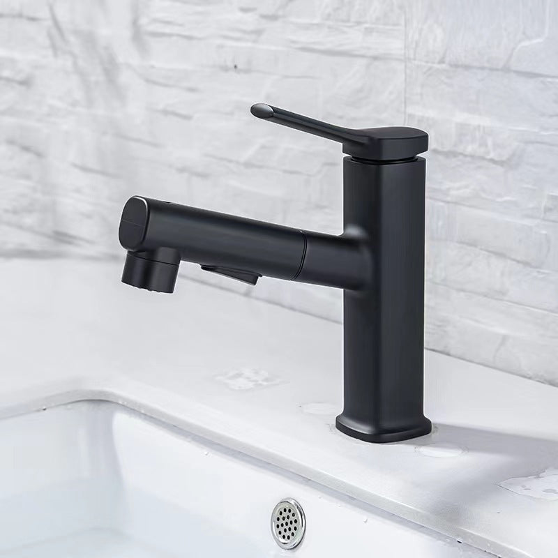 Contemporary Vessel Faucet Pull-out Centerset Faucet with Swivel Spout