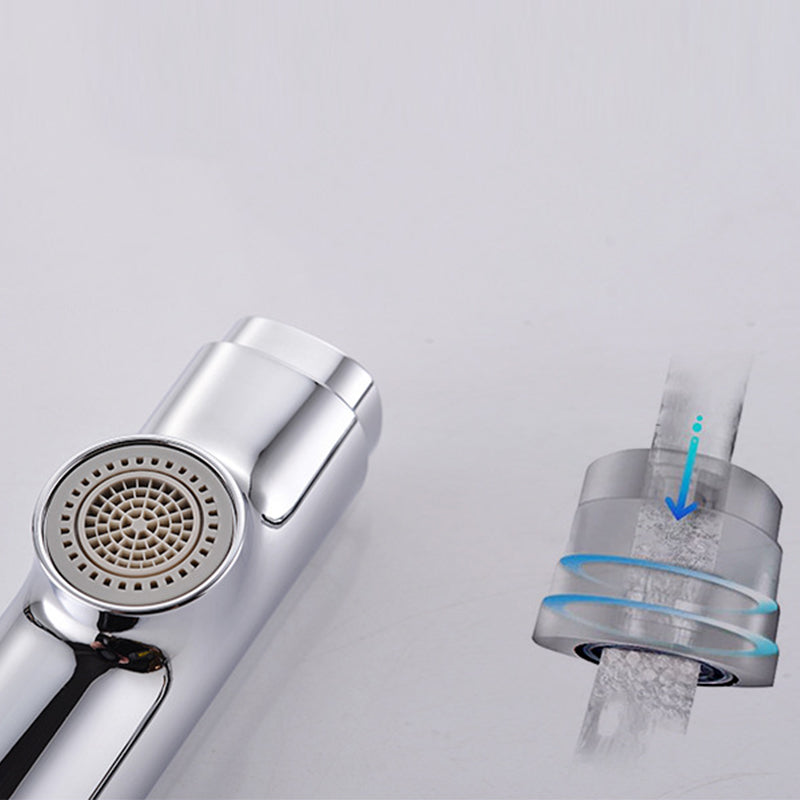 Contemporary Vessel Faucet Pull-out Faucet with One Knob Handle