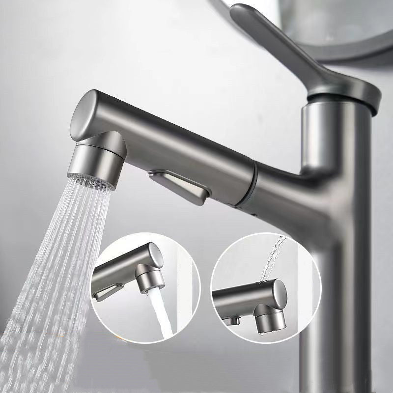 Vessel Sink Faucet Contemporary Pull-out Faucet with Swivel Spout