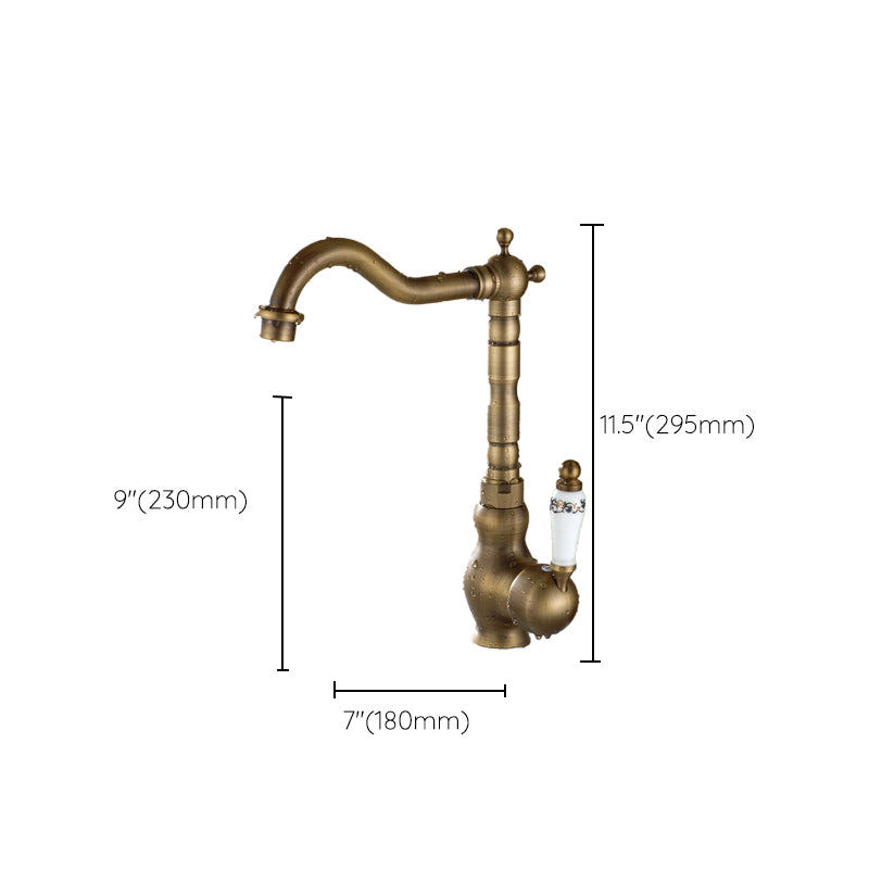 Traditional Standard Bar Faucet 1-Handle with Supply Lines Kitchen Faucet
