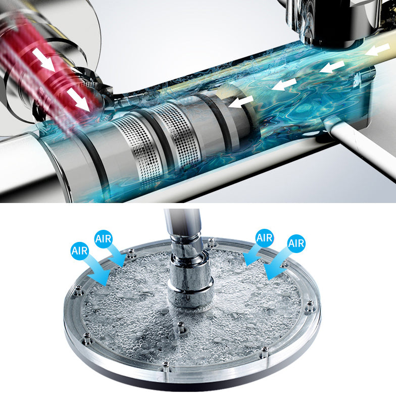 Shower System Rain Massage Jet Round Adjustable Spray Pattern Shower Trim