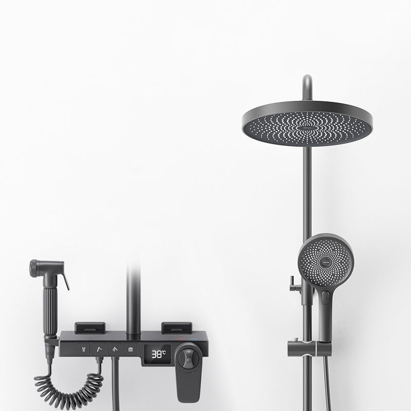 Shower System Round Adjustable Spray Pattern Massage Jet Handheld Shower Head Shower Trim