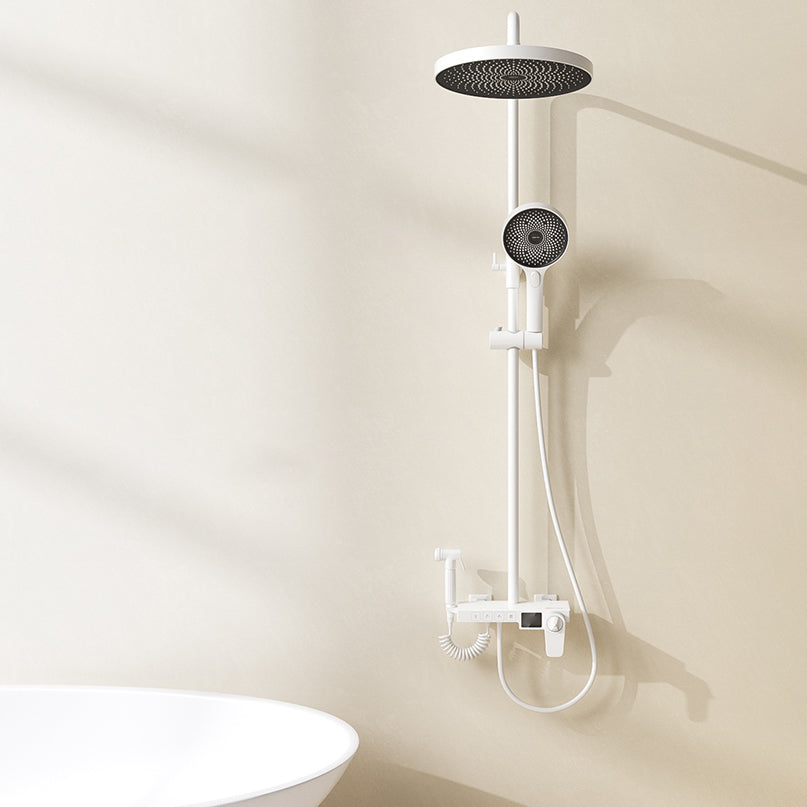 Shower System Round Adjustable Spray Pattern Massage Jet Handheld Shower Head Shower Trim