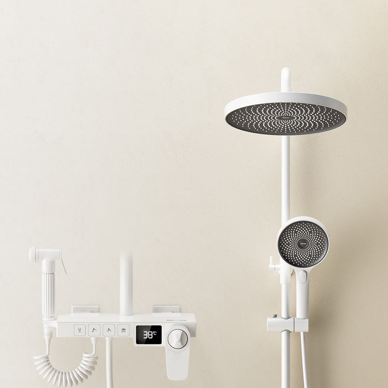 Shower System Round Adjustable Spray Pattern Massage Jet Handheld Shower Head Shower Trim