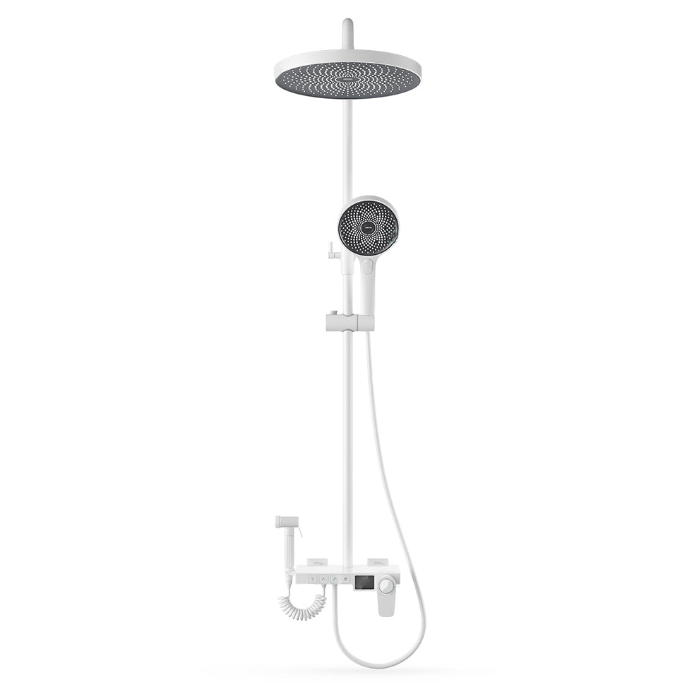 Shower System Round Adjustable Spray Pattern Massage Jet Handheld Shower Head Shower Trim