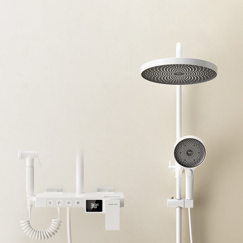 Shower System Round Adjustable Spray Pattern Massage Jet Handheld Shower Head Shower Trim