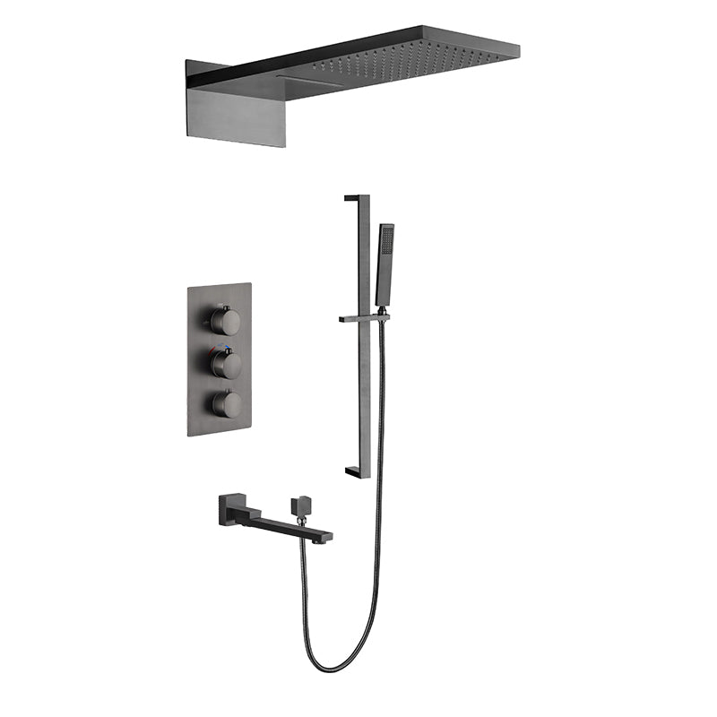 Modern Shower System Brass Adjustable Shower Head Temperature Control Shower Faucet