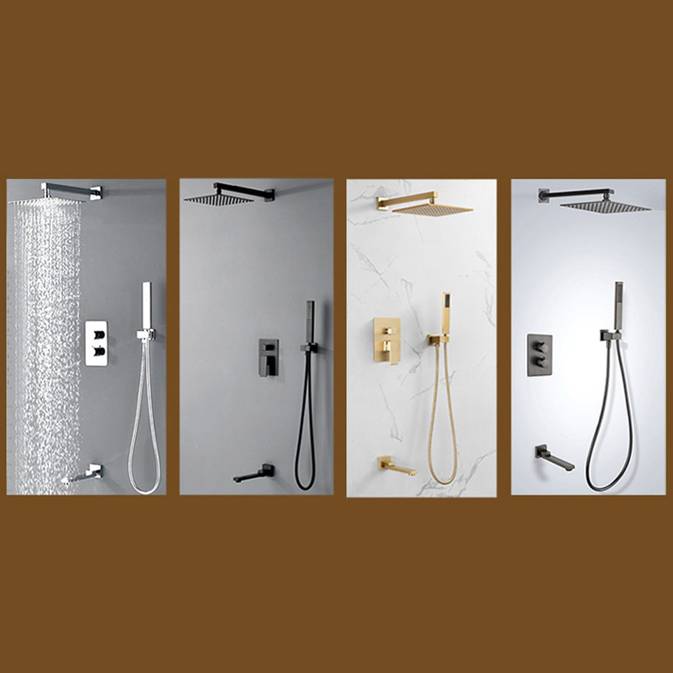 Modern Shower System Brass Adjustable Shower Head Temperature Control Shower Faucet