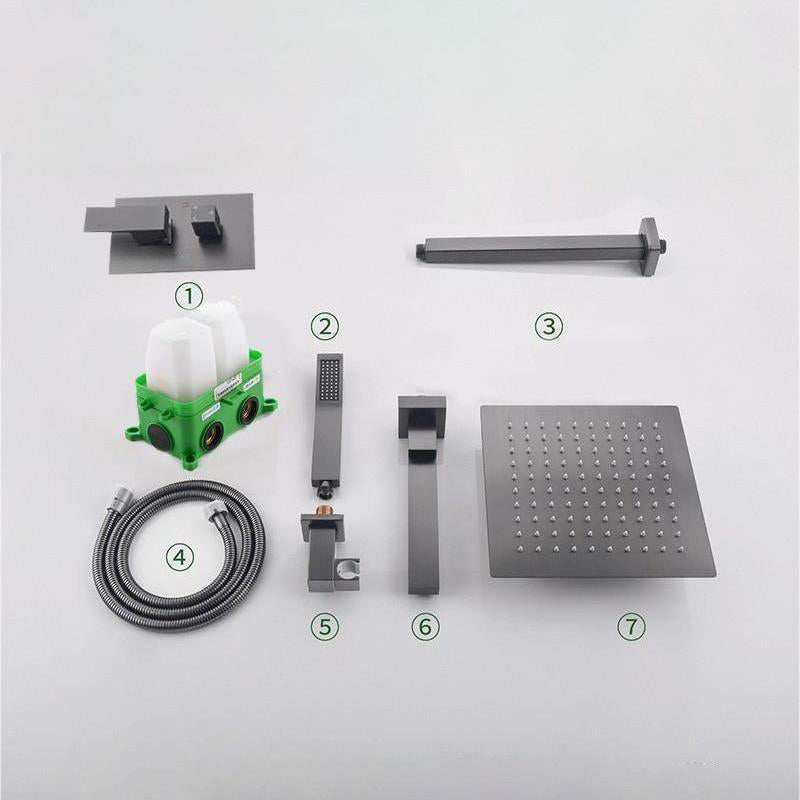 Modern Shower System Brass Adjustable Shower Head Temperature Control Shower Faucet