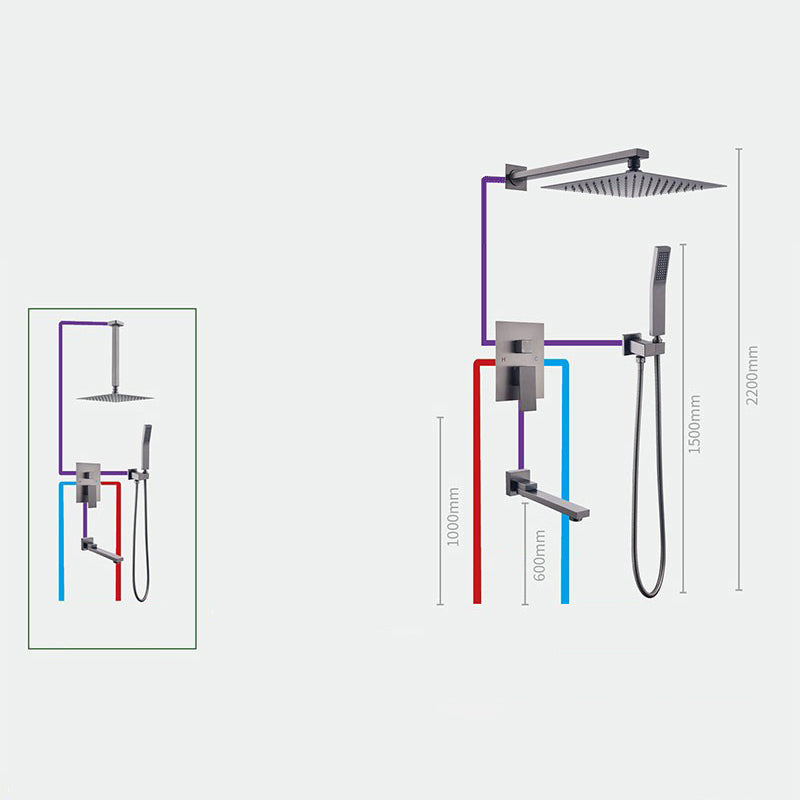 Modern Shower System Brass Adjustable Shower Head Temperature Control Shower Faucet