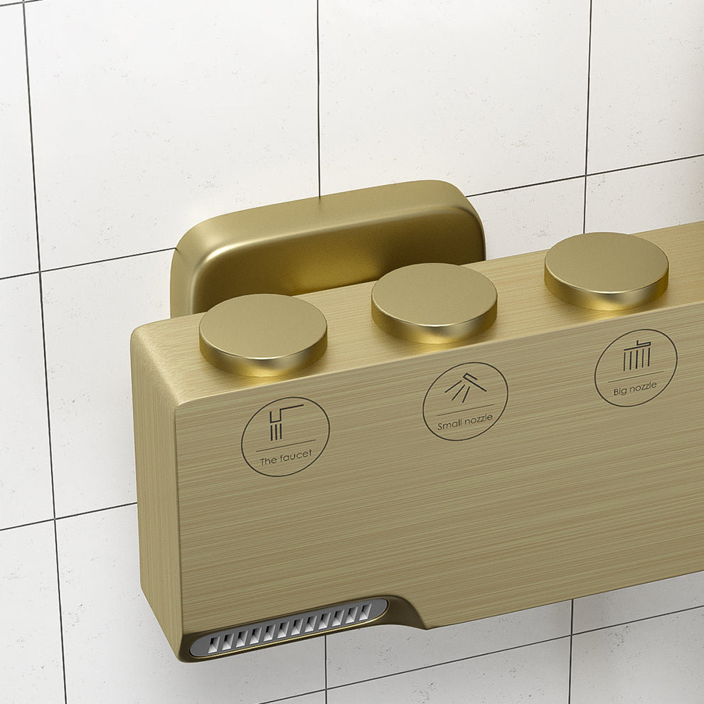 Shower System Trim Lever Hand Square Massage Jet Shower Combo