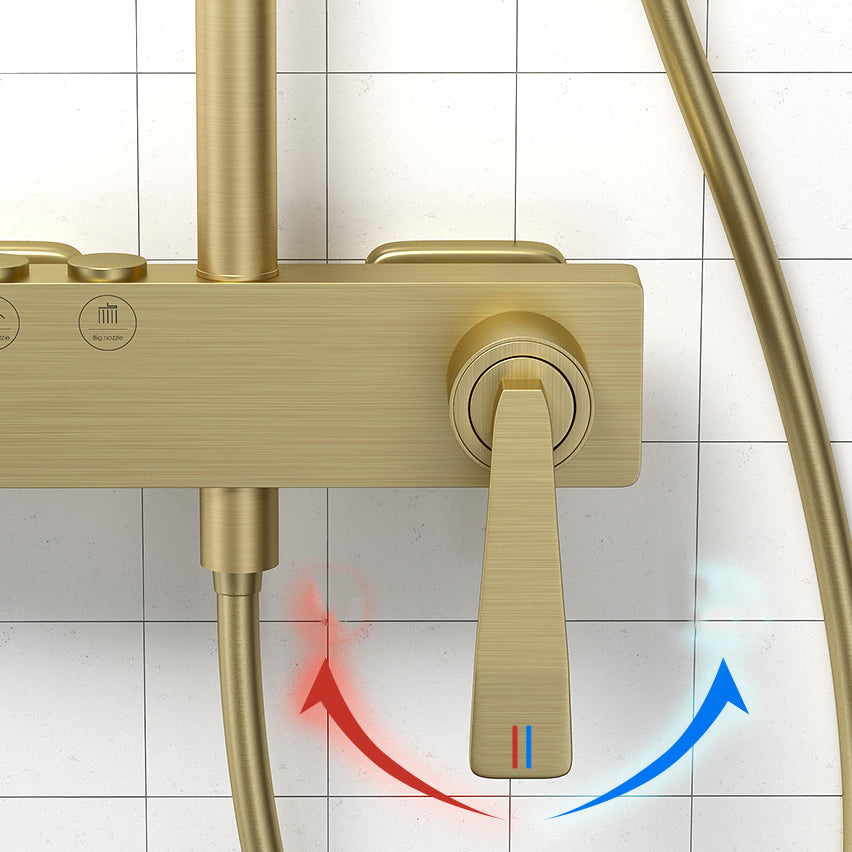 Shower System Trim Lever Hand Square Massage Jet Shower Combo