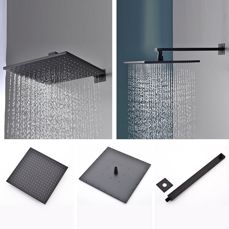 Modern Shower Faucet Brass Square Adjustable Shower Head Wall Mounted Shower Set