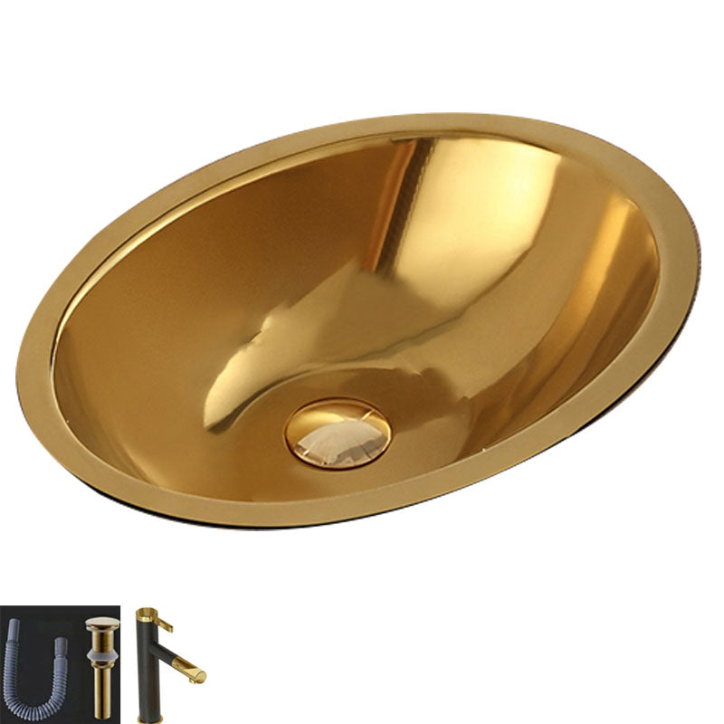 Contemporary Bathroom Sink Metal Rectangular Drop-in Bathroom Sink with Pop-Up Drain