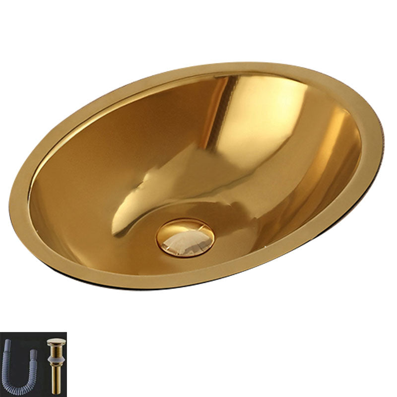 Contemporary Bathroom Sink Metal Rectangular Drop-in Bathroom Sink with Pop-Up Drain
