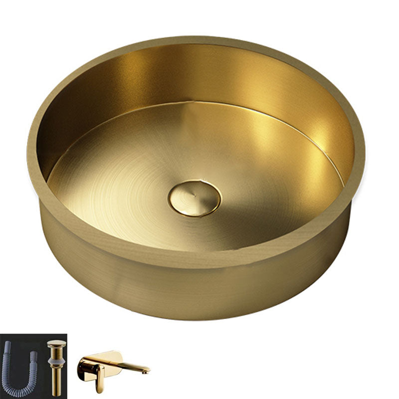 Contemporary Bathroom Sink Metal Rectangular Drop-in Bathroom Sink with Pop-Up Drain