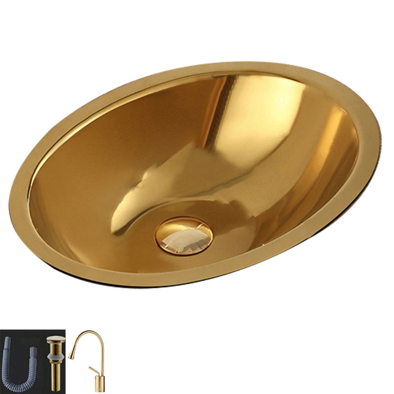 Contemporary Bathroom Sink Metal Rectangular Drop-in Bathroom Sink with Pop-Up Drain