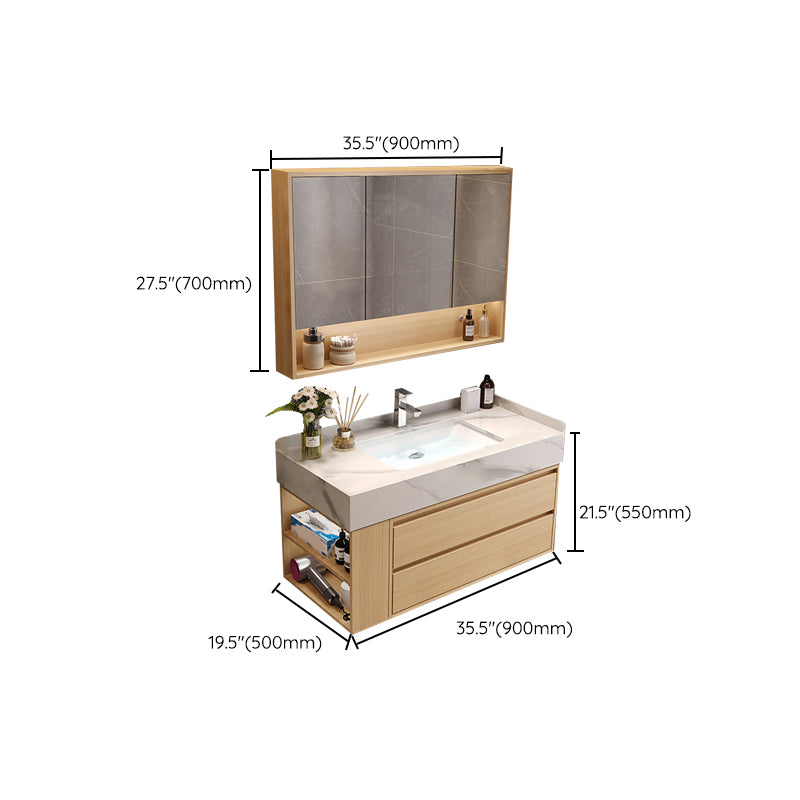 Gorgeous Sink Vanity Wood Wall-Mounted Mirror Cabinet Vanity Cabinet with Storage Shelving